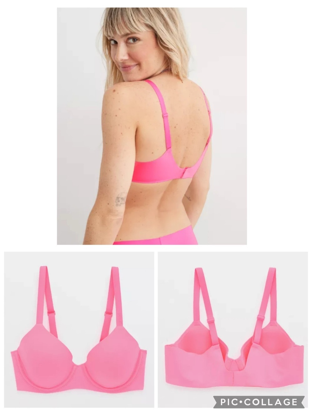Aerie SMOOTHEZ Full Coverage Lightly Lined Bra Pink Burst 38DD
